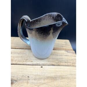 Peter Pots Art Pottery Flared Pitcher, Shades of Brown and Grey - Signed